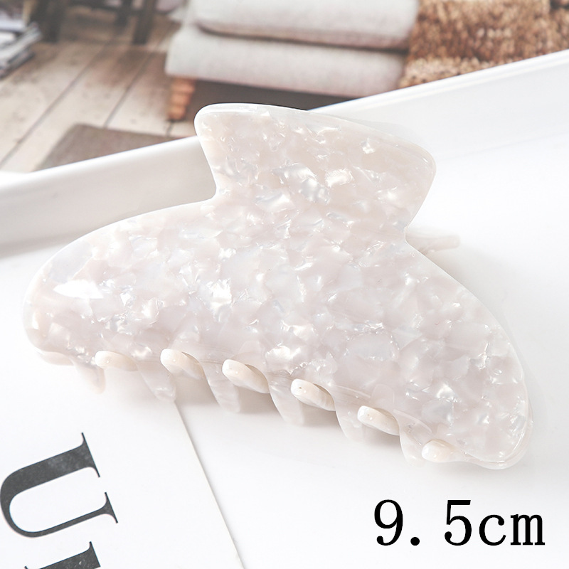 European and American Hair Accessories Women's Foreign Trade Barrettes Black and White Plaid Head Clip Updo Large Size Acetate Acrylic Grip Back Head Hair Claw