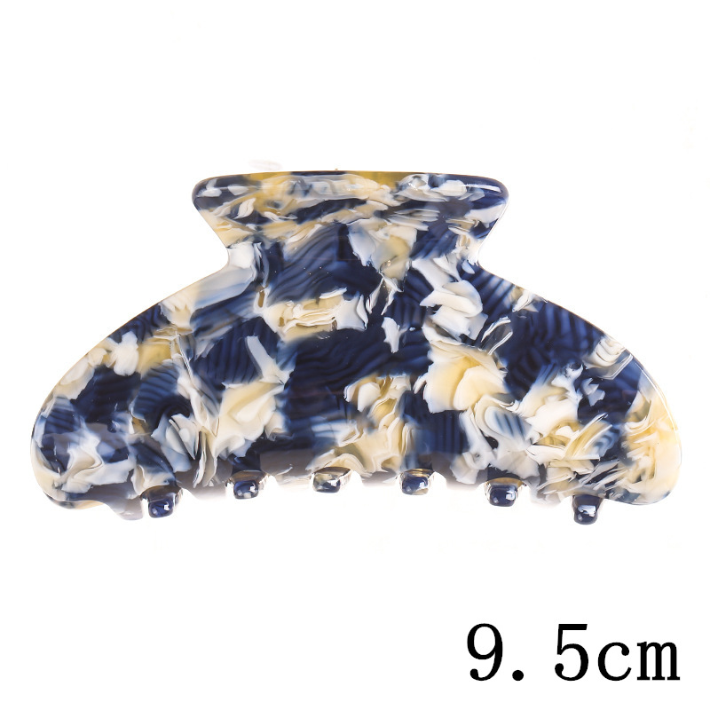 European and American Hair Accessories Women's Foreign Trade Barrettes Black and White Plaid Head Clip Updo Large Size Acetate Acrylic Grip Back Head Hair Claw