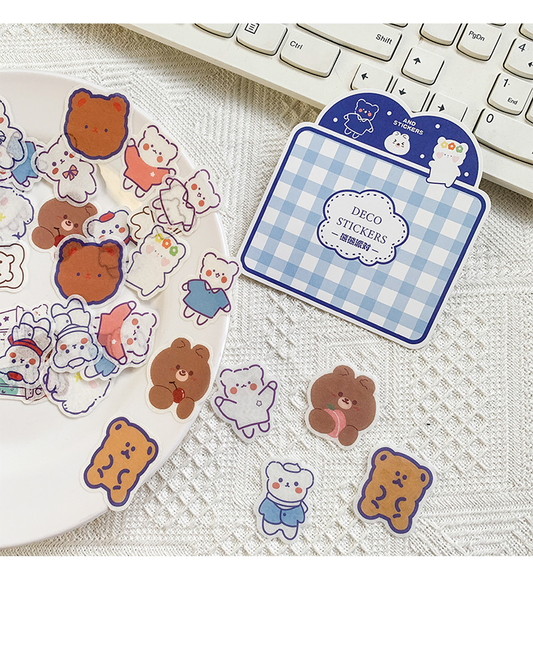 Cartoon Character Washi Stickers Ins Style Journal Material Stickers Water Cup Mobile Phone Decoration Cute Journal Sticker Package