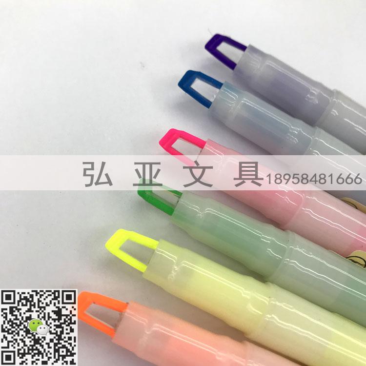 Double-headed window highlighter acrylic pencil head section head thin head marking notes underline key markers Double-headed window highlighter acrylic pencil head section head thin head marking notes underline key markers