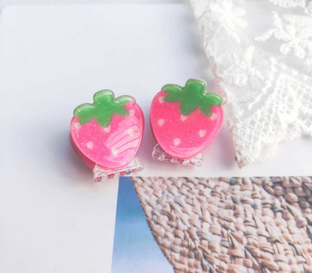 Korean Ins Same Style with Glitter Acrylic Fruit Color Small Claw Clip Children Cropped Hair Clip Student Bang Clip Korean Ins Same Style with Glitter Acrylic Fruit Color Small Claw Clip Children Cropped Hair Clip Student Bang Clip