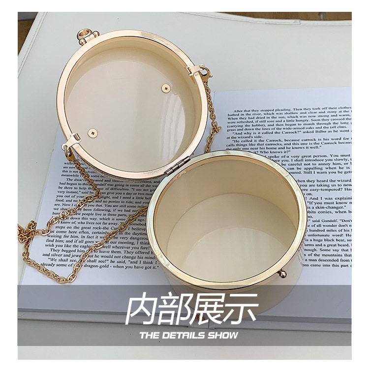Candy Color Acrylic Small round Bag Summer 2021 New Personalized Color Beaded Ins Shoulder Chain round Bag Candy Color Acrylic Small round Bag Summer 2021 New Personalized Color Beaded Ins Shoulder Chain round Bag