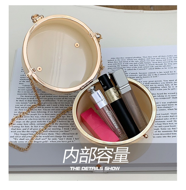 Candy Color Acrylic Small round Bag Summer 2021 New Personalized Color Beaded Ins Shoulder Chain round Bag Candy Color Acrylic Small round Bag Summer 2021 New Personalized Color Beaded Ins Shoulder Chain round Bag