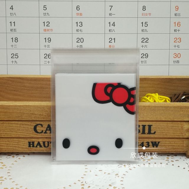 Cartoon Biscuit Packaging Bag Cute Hairpin Jewelry Bag OPP Self-Adhesive Sticker Closure Bags Ziplock Bag Plastic Bag 7*7