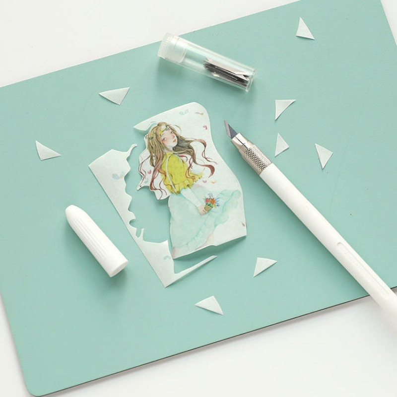 Pen Knife White Notebook Cutting DIY Tape Cutting Paper Cutter Fresh Art Graver Art Knife Generation Hair