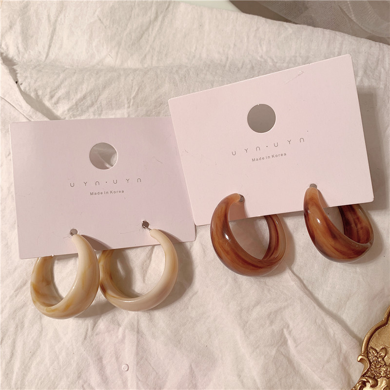 Sterling Silver Needle Fashion Temperament Acetate Acrylic Vintage Earrings Popular Exaggerated Oversized Sweet Earrings Earrings Korean Style Sterling Silver Needle Fashion Temperament Acetate Acrylic Vintage Earrings Popular Exaggerated Oversized Sweet Earrings Earrings Korean Style