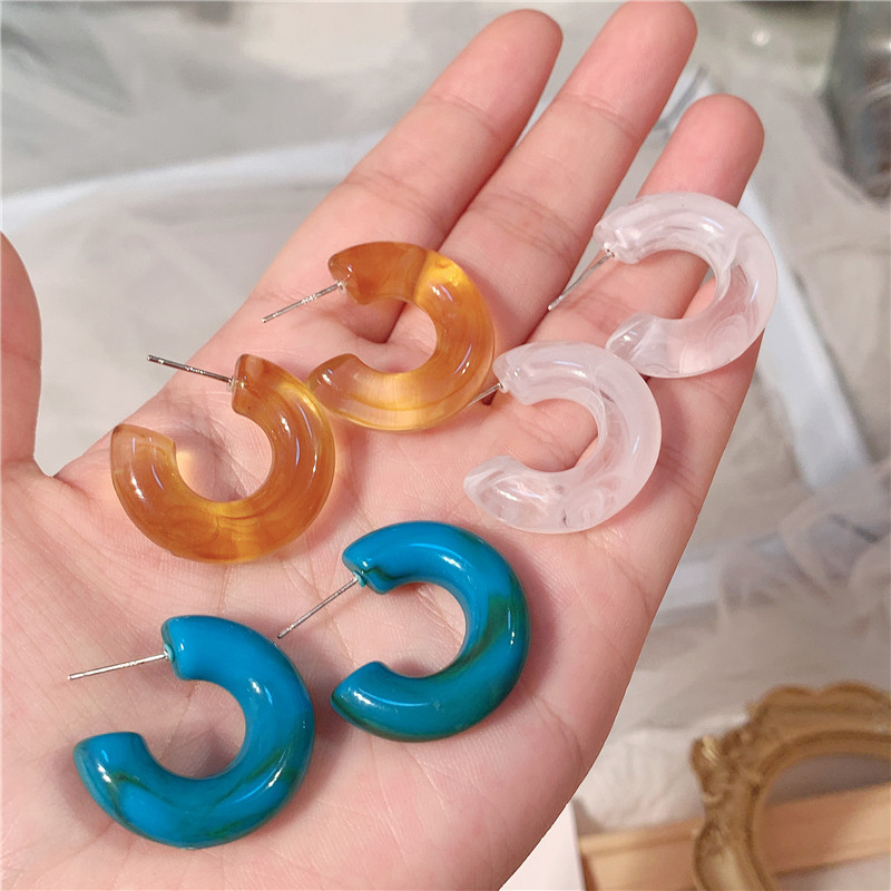 Sterling Silver Needle Fashion Temperament Acetate Acrylic Vintage Earrings Popular Exaggerated Oversized Sweet Earrings Earrings Korean Style Sterling Silver Needle Fashion Temperament Acetate Acrylic Vintage Earrings Popular Exaggerated Oversized Sweet Earrings Earrings Korean Style