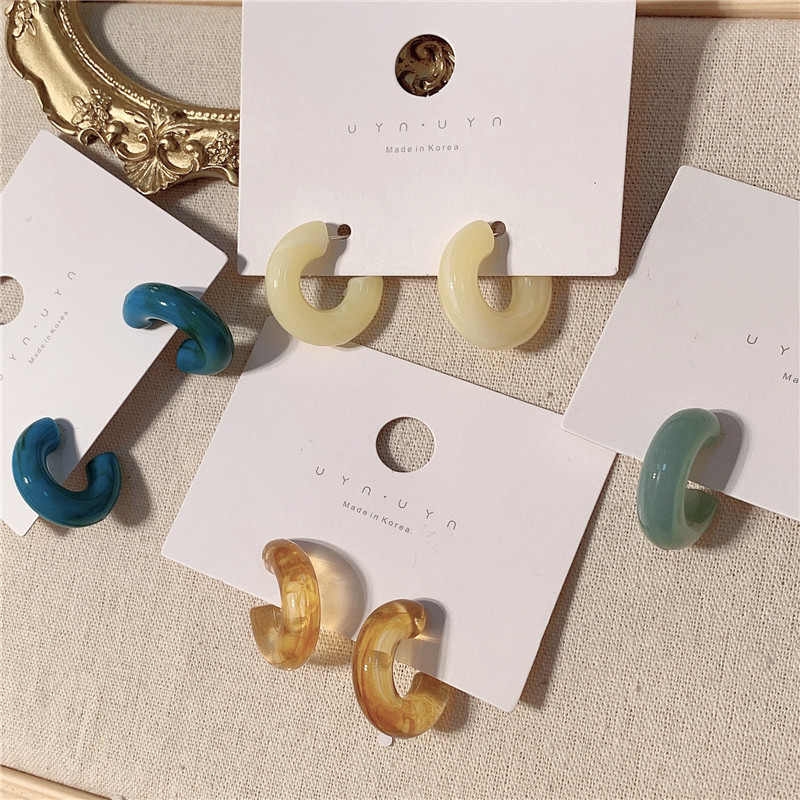 Sterling Silver Needle Fashion Temperament Acetate Acrylic Vintage Earrings Popular Exaggerated Oversized Sweet Earrings Earrings Korean Style Sterling Silver Needle Fashion Temperament Acetate Acrylic Vintage Earrings Popular Exaggerated Oversized Sweet Earrings Earrings Korean Style