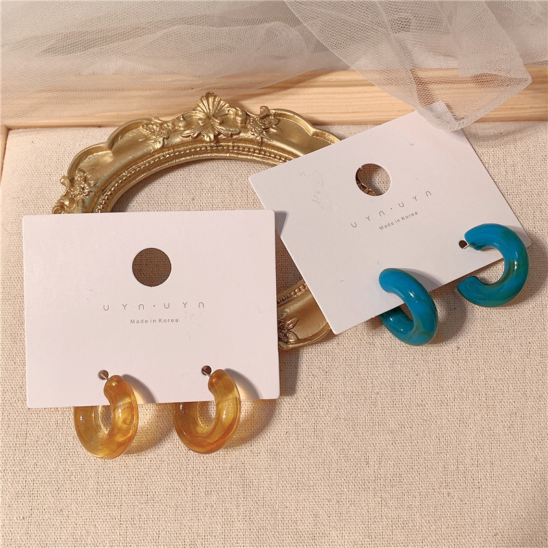 Sterling Silver Needle Fashion Temperament Acetate Acrylic Vintage Earrings Popular Exaggerated Oversized Sweet Earrings Earrings Korean Style Sterling Silver Needle Fashion Temperament Acetate Acrylic Vintage Earrings Popular Exaggerated Oversized Sweet Earrings Earrings Korean Style
