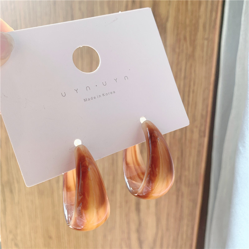 Sterling Silver Needle Fashion Temperament Acetate Acrylic Vintage Earrings Popular Exaggerated Oversized Sweet Earrings Earrings Korean Style Sterling Silver Needle Fashion Temperament Acetate Acrylic Vintage Earrings Popular Exaggerated Oversized Sweet Earrings Earrings Korean Style