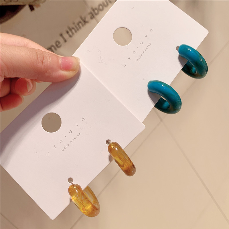 Sterling Silver Needle Fashion Temperament Acetate Acrylic Vintage Earrings Popular Exaggerated Oversized Sweet Earrings Earrings Korean Style Sterling Silver Needle Fashion Temperament Acetate Acrylic Vintage Earrings Popular Exaggerated Oversized Sweet Earrings Earrings Korean Style