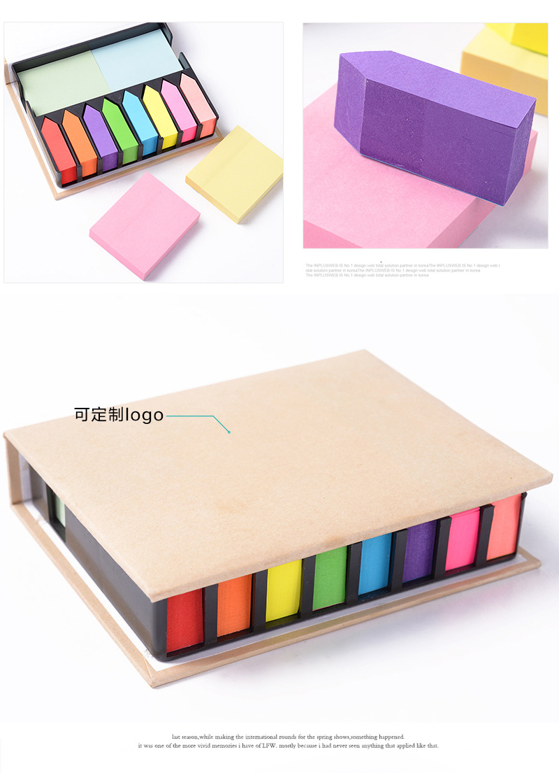Eco-friendly Kraft Paper Shell Post-It Notes Set Note Paper Crayon Color Arrow Fluorescent Color Message Sticker Wholesale Eco-friendly Kraft Paper Shell Post-It Notes Set Note Paper Crayon Color Arrow Fluorescent Color Message Sticker Wholesale