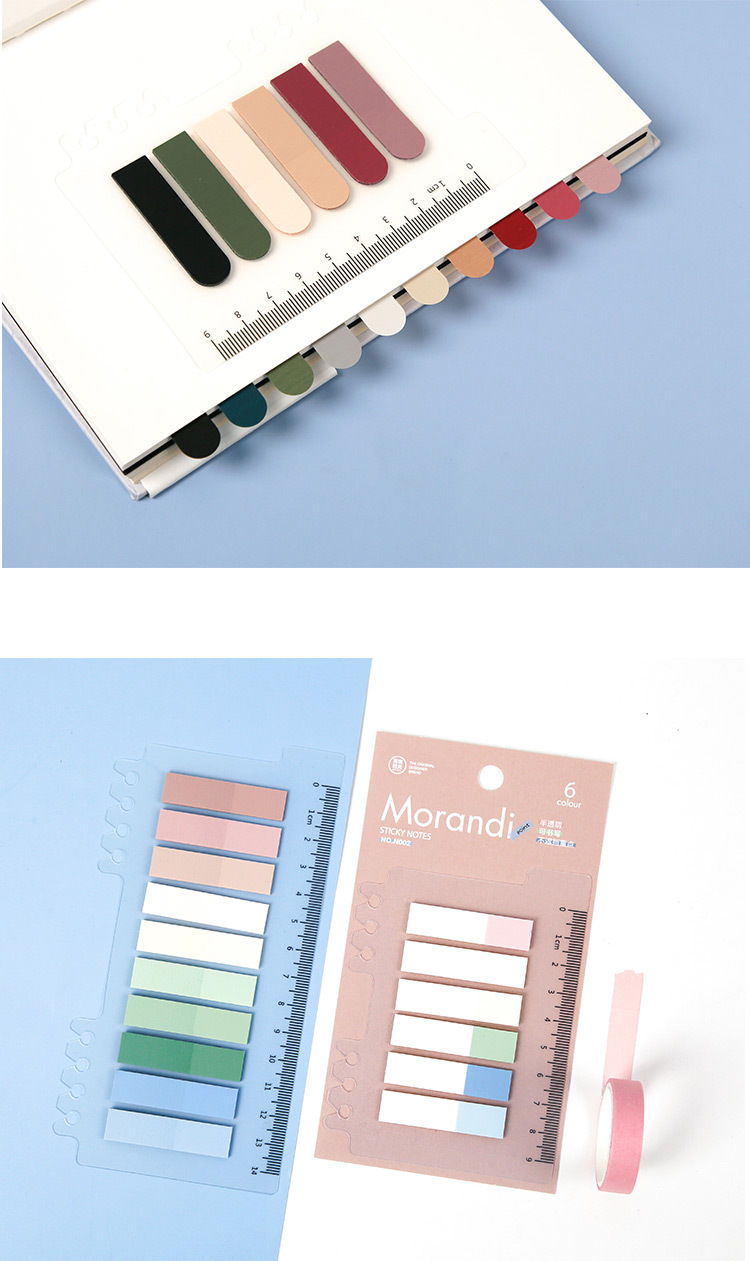 Creative Pet Loose-Leaf Morandi Sticky Notes Simple Ins Fresh Index Note Paper Translucent Note Sticker