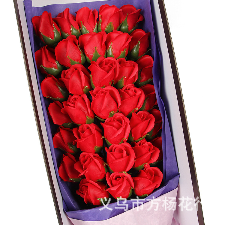 Soap rose bouquet creative Valentine's Day gift 33 flower bouquet of rose flower soap box simulation