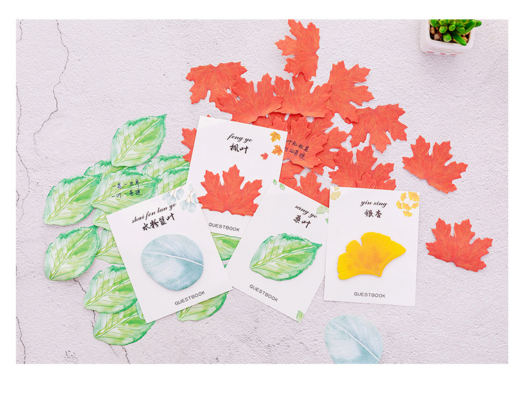 Zhishun Cute Creative Fresh Leaf-Shape Sticky Note Simulated Leaves Post-It Notes Note Sticker Message Sticker Stationery Zhishun Cute Creative Fresh Leaf-Shape Sticky Note Simulated Leaves Post-It Notes Note Sticker Message Sticker Stationery