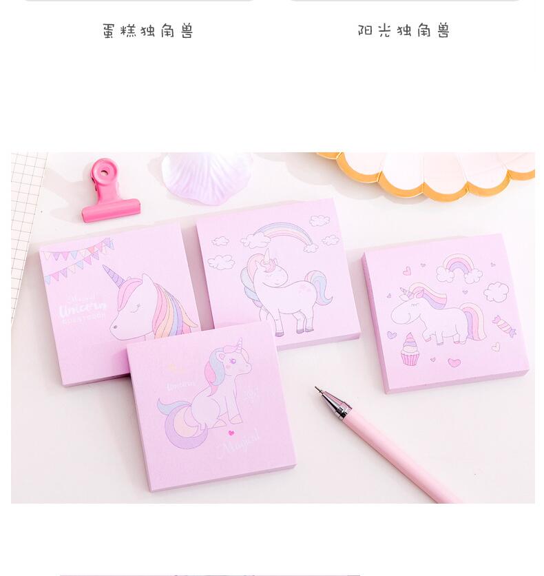 Japanese and Korean Creative New Cartoon Unicorn Square Notepad Sticky Notes Note Sticker Student Message Post-It Notes Japanese and Korean Creative New Cartoon Unicorn Square Notepad Sticky Notes Note Sticker Student Message Post-It Notes
