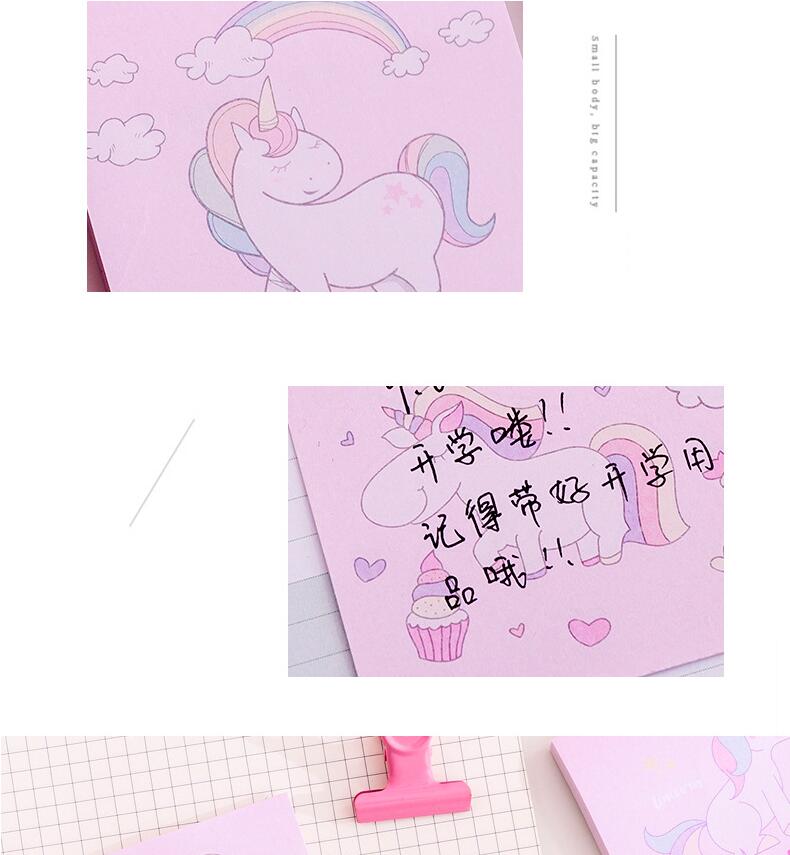 Japanese and Korean Creative New Cartoon Unicorn Square Notepad Sticky Notes Note Sticker Student Message Post-It Notes Japanese and Korean Creative New Cartoon Unicorn Square Notepad Sticky Notes Note Sticker Student Message Post-It Notes