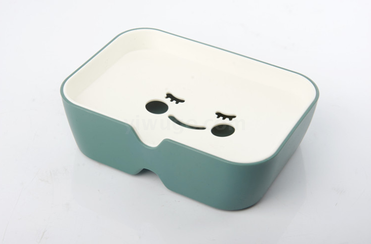 Blue Smiley Soap Box Soap Dish Soap Box Plastic Sanitary Ware Household Storage Box Soap Box Soap Box