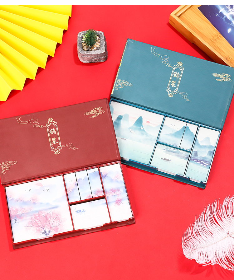 Creative Chinese Style Boxed Gilding Sticky Note Set Tearable Note Student Ancient Style Tearable Sticky Note Sticker Creative Chinese Style Boxed Gilding Sticky Note Set Tearable Note Student Ancient Style Tearable Sticky Note Sticker
