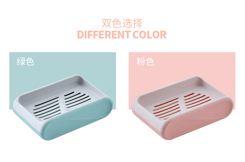 Blue Soap Dish Drain Household Portable Creative Soap Holder Plastic Laundry Double-Layer Double-Grid Soap Box Blue Soap Dish Drain Household Portable Creative Soap Holder Plastic Laundry Double-Layer Double-Grid Soap Box