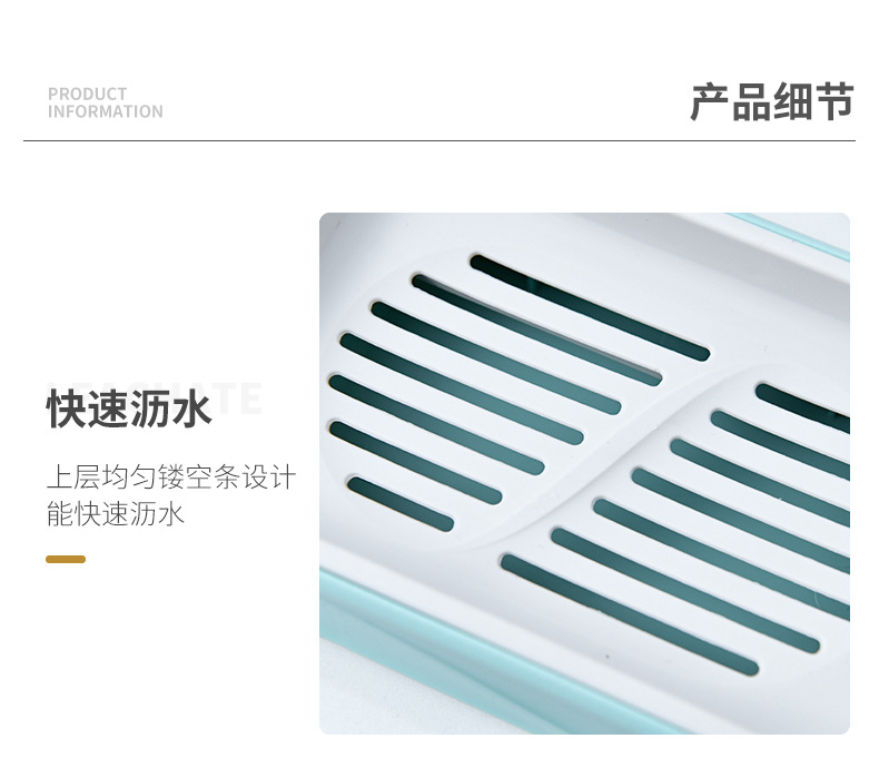 Blue Soap Dish Drain Household Portable Creative Soap Holder Plastic Laundry Double-Layer Double-Grid Soap Box Blue Soap Dish Drain Household Portable Creative Soap Holder Plastic Laundry Double-Layer Double-Grid Soap Box