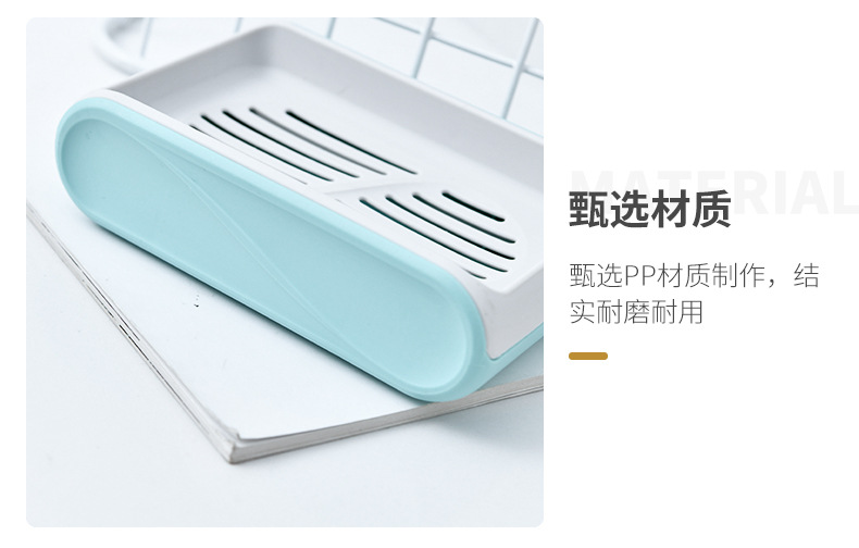Blue Soap Dish Drain Household Portable Creative Soap Holder Plastic Laundry Double-Layer Double-Grid Soap Box Blue Soap Dish Drain Household Portable Creative Soap Holder Plastic Laundry Double-Layer Double-Grid Soap Box
