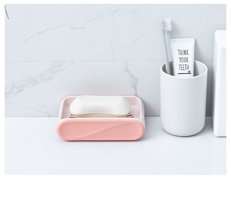 Blue Soap Dish Drain Household Portable Creative Soap Holder Plastic Laundry Double-Layer Double-Grid Soap Box Blue Soap Dish Drain Household Portable Creative Soap Holder Plastic Laundry Double-Layer Double-Grid Soap Box
