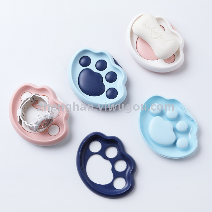 Cat&#039;s claw soap box cuteness claw soap box soap box rack wall bathroom pothole-free bathroom soap tray