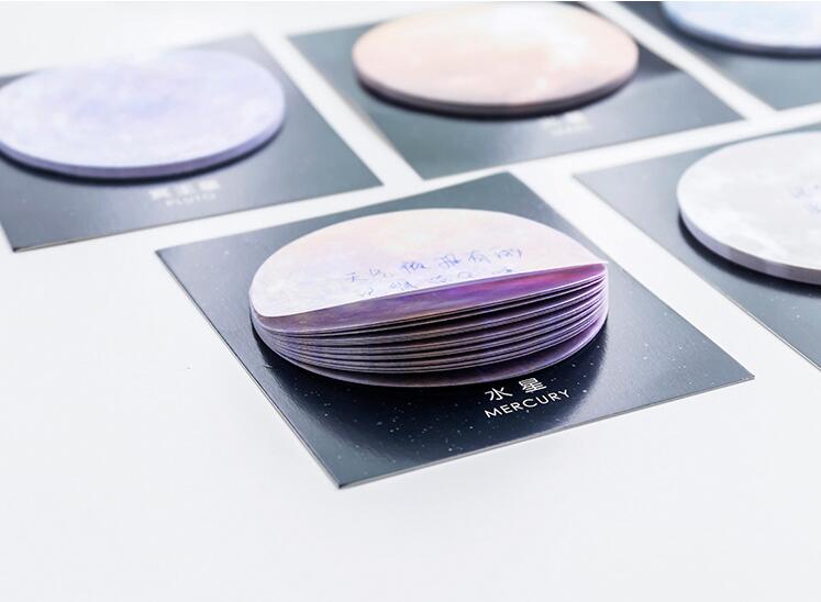 Japanese and Korean New Creative Planet Series Sticky Notes round Tear-off Note Small Notebook Office Memo Note Sticker Japanese and Korean New Creative Planet Series Sticky Notes round Tear-off Note Small Notebook Office Memo Note Sticker