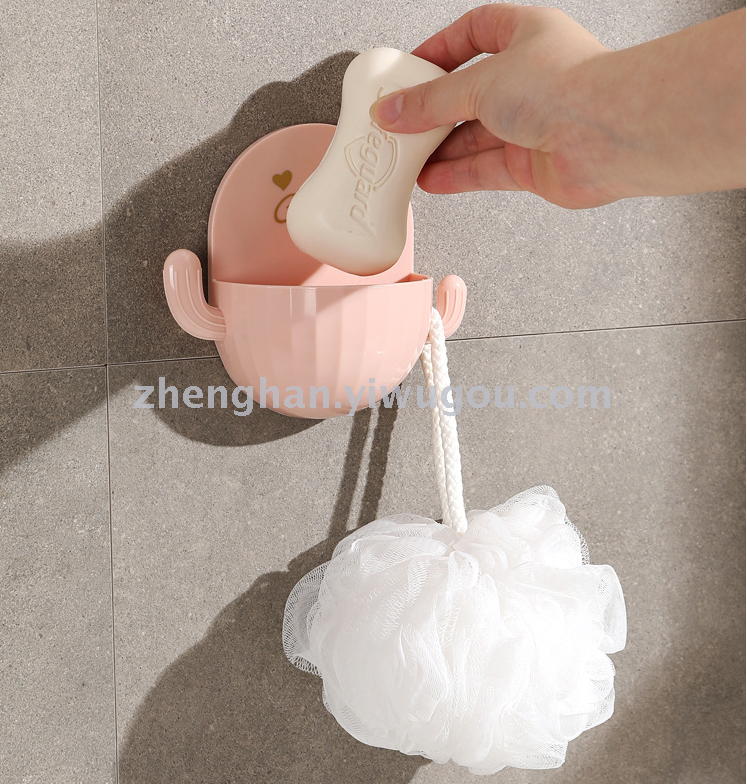Cactus waterdrop soap box toilet bathroom perforation free cartoon soap shelf cute even hook soap box Cactus waterdrop soap box toilet bathroom perforation free cartoon soap shelf cute even hook soap box