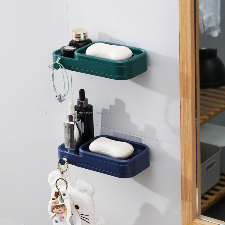 Simple geometric soap box non-punch toilet rack bathroom wall type soap box toilet rack for washing