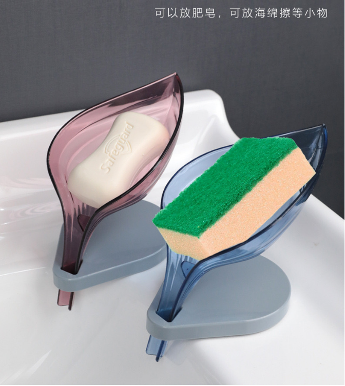 Creative Leaves Soap Box Bathroom Bathroom Household Draining Soap Holder with Suction Cup Punch-Free Creative Leaves Soap Box Bathroom Bathroom Household Draining Soap Holder with Suction Cup Punch-Free