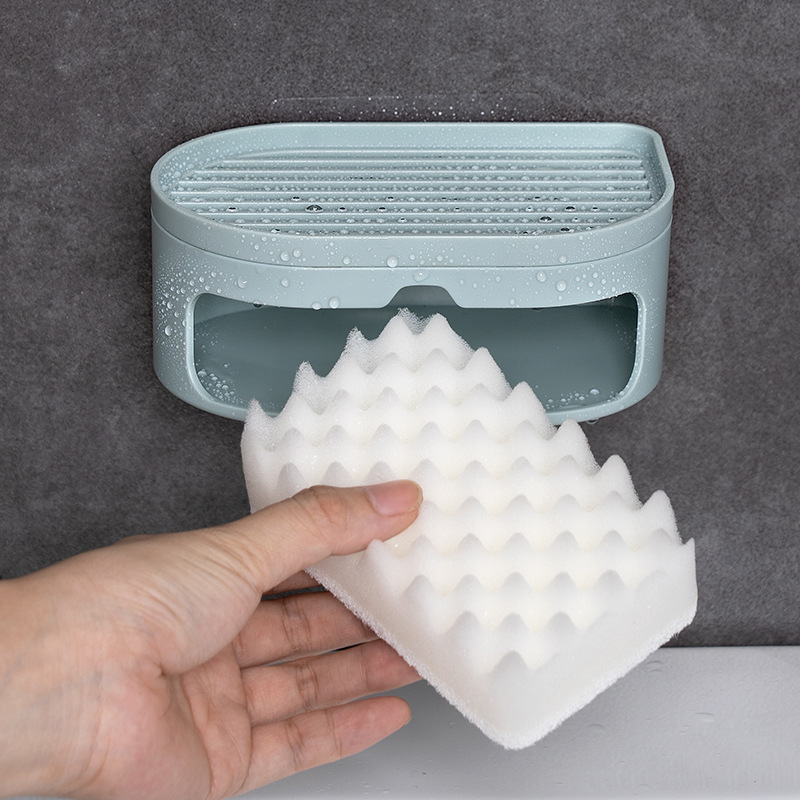 Household with Sponge Soap Dish Toilet Soap Box Drainage Punching Free Soap Holder Box Double Layer Laundry Soap Box