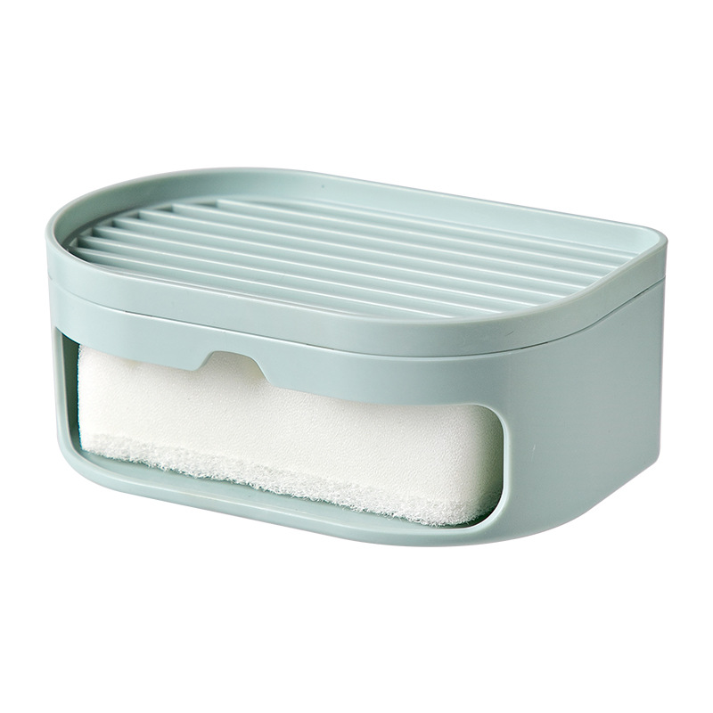 Household with Sponge Soap Dish Toilet Soap Box Drainage Punching Free Soap Holder Box Double Layer Laundry Soap Box