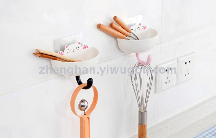 Creative Seamless Wall Sticky Soap Box Bathroom Lek Soap Cabinet Bathroom Cartoon Hooks Soap Stand