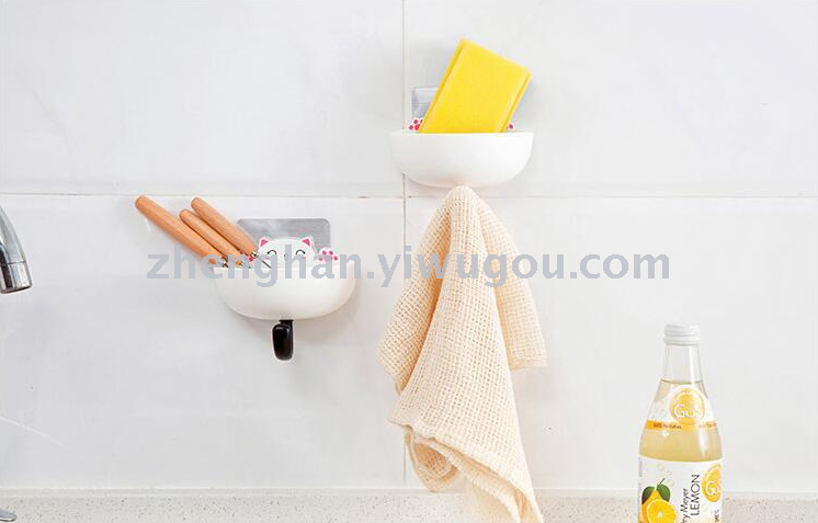 Creative Seamless Wall Sticky Soap Box Bathroom Lek Soap Cabinet Bathroom Cartoon Hooks Soap Stand
