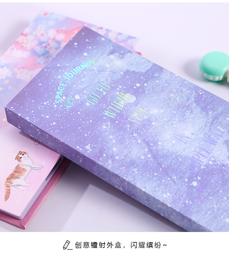 Yilan Korean Sticky Notes Boxed Gilding Tearable Note Ins Sticky Note Event-Recording Pocketbook Sticker Set