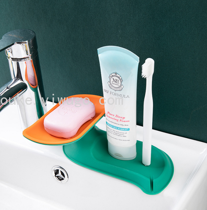 Nordic Color Two-Tone Desktop Single Layer Hollow Drain Soap Box Creative Punch-Free Soap Box Soap Holder