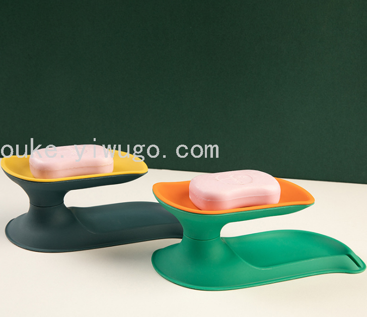 Nordic Color Two-Tone Desktop Single Layer Hollow Drain Soap Box Creative Punch-Free Soap Box Soap Holder