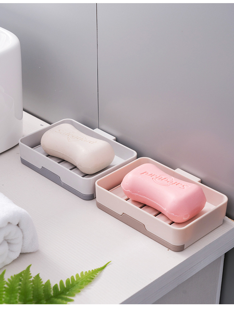 New Creative Rotational Soap Box Punch-Free Double Drawer Drain Soap Box Bathroom Two-Way Wall-Mounted Soap Holder New Creative Rotational Soap Box Punch-Free Double Drawer Drain Soap Box Bathroom Two-Way Wall-Mounted Soap Holder