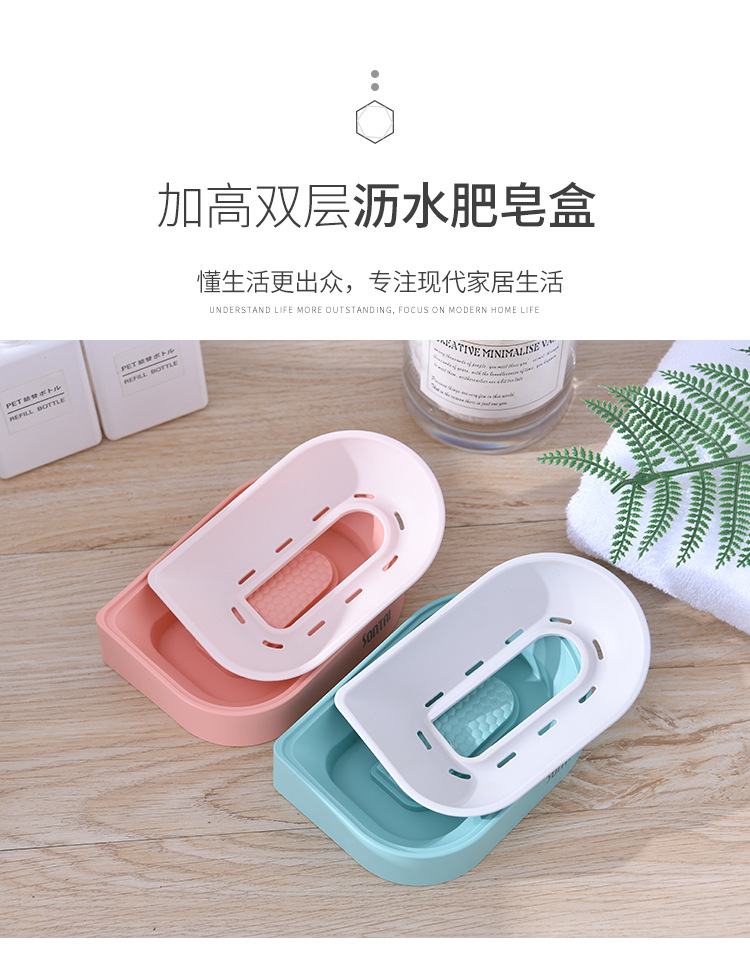 Blue Simple Style Soap Dish Soap Dish Double-Layer Draining Soap Soap Box Simple European Soap Holder Blue Simple Style Soap Dish Soap Dish Double-Layer Draining Soap Soap Box Simple European Soap Holder