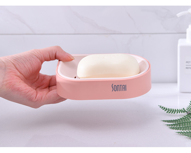 Blue Simple Style Soap Dish Soap Dish Double-Layer Draining Soap Soap Box Simple European Soap Holder Blue Simple Style Soap Dish Soap Dish Double-Layer Draining Soap Soap Box Simple European Soap Holder