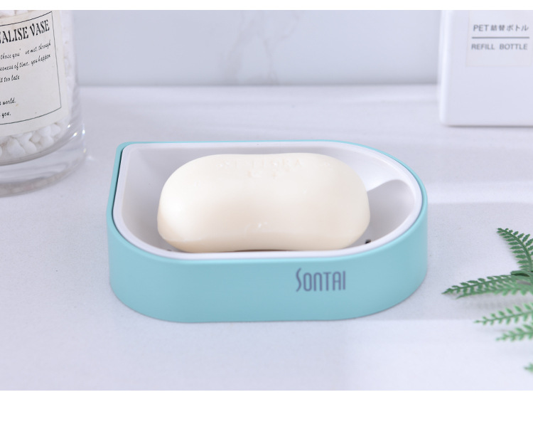 Blue Simple Style Soap Dish Soap Dish Double-Layer Draining Soap Soap Box Simple European Soap Holder Blue Simple Style Soap Dish Soap Dish Double-Layer Draining Soap Soap Box Simple European Soap Holder