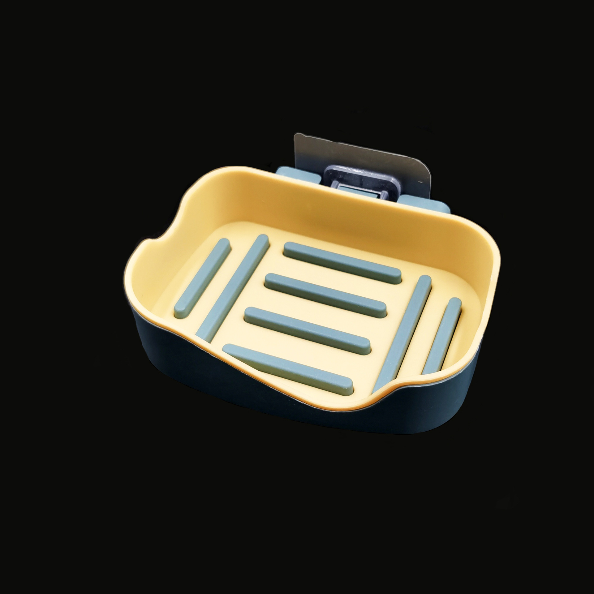Non-perforating non-scratch stickup two-color soap box double bathroom shelf sucker soap box