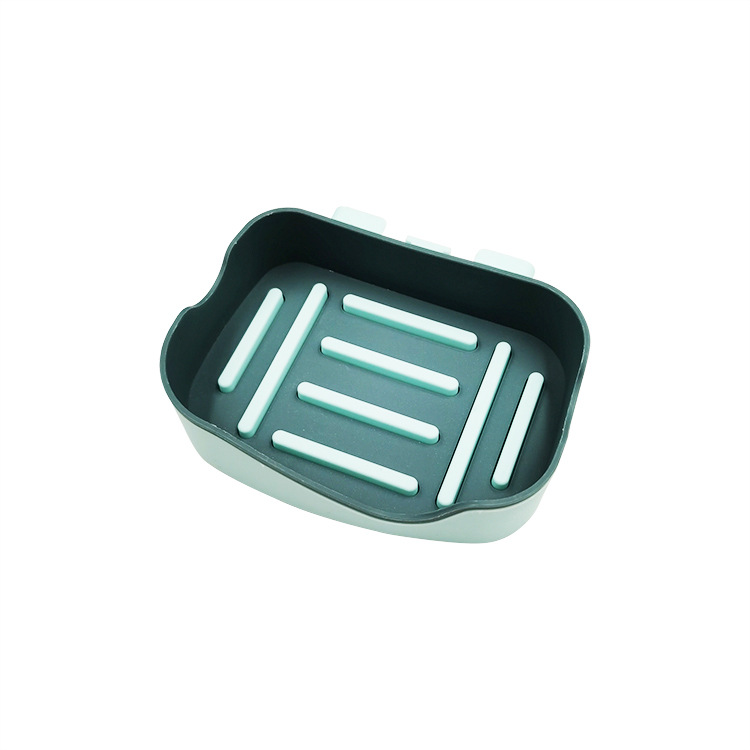 Non-perforating non-scratch stickup two-color soap box double bathroom shelf sucker soap box