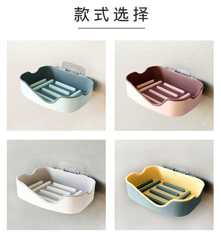 Non-perforating non-scratch stickup two-color soap box double bathroom shelf sucker soap box Non-perforating non-scratch stickup two-color soap box double bathroom shelf sucker soap box