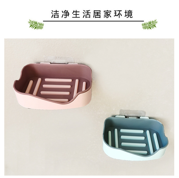 Non-perforating non-scratch stickup two-color soap box double bathroom shelf sucker soap box Non-perforating non-scratch stickup two-color soap box double bathroom shelf sucker soap box