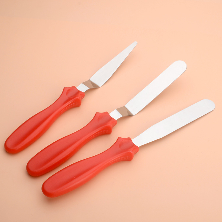 Stainless Steel Butter Knife Three-Piece Set Butter Knife Set Palette Knife Cake Decorating Spatula 4.5 Stainless Steel Butter Knife Three-Piece Set Butter Knife Set Palette Knife Cake Decorating Spatula 4.5