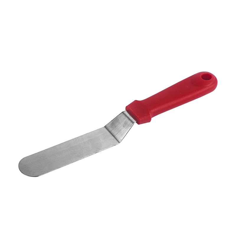 Factory in Stock Stainless Steel Butter Knife Plastic Handle Straight Pie Knife Baking Cake Palette Knife Bread Knife