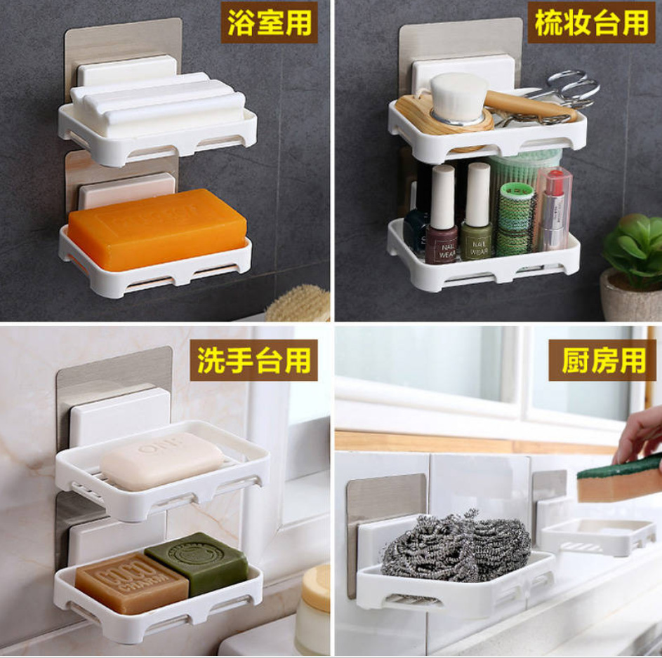 Bathroom Punch-Free Soap Strong Seamless Draining Rack Soap Dish Soap Box Rack Soap Holder